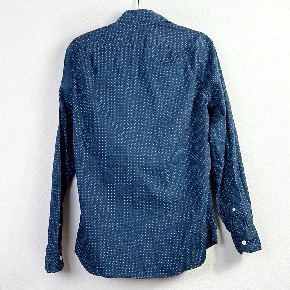 J. Crew Slim Flex Washed Long Sleeve Collared button down Shirt in navy blue